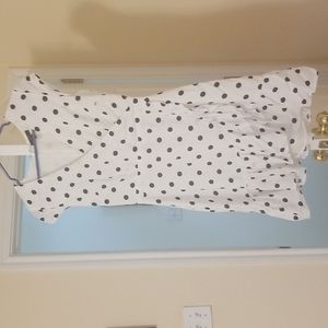 J Crew  blue polka dotted dress. Fully lined.  V neck. Mini dress